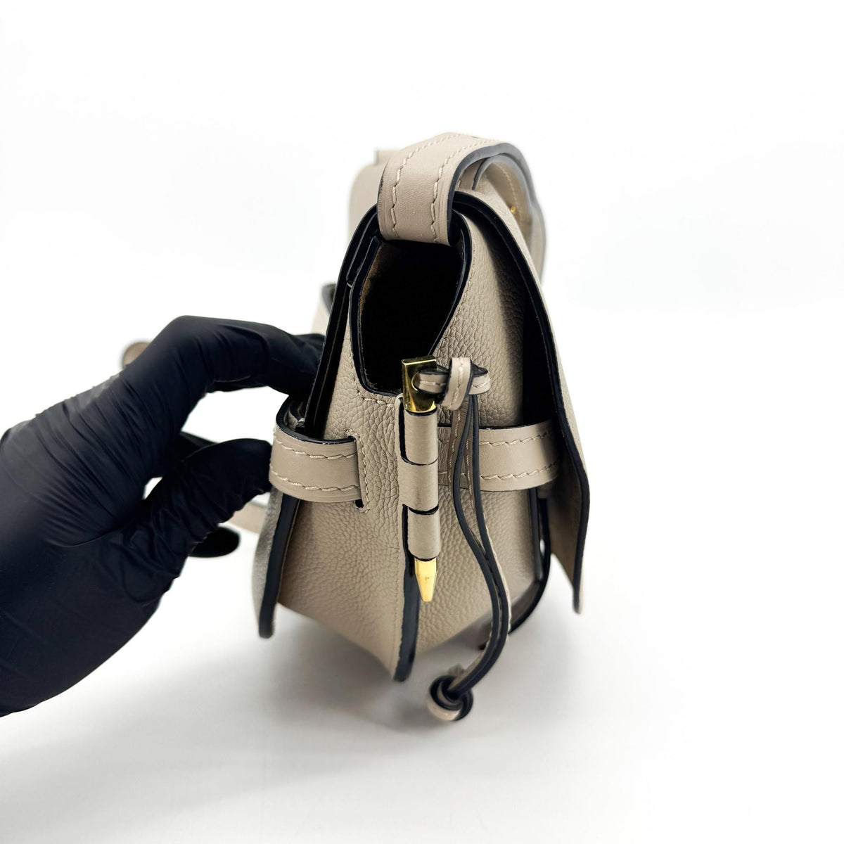 Loewe Gate Dual Leather, Beige, Leather, Shoulder Bag