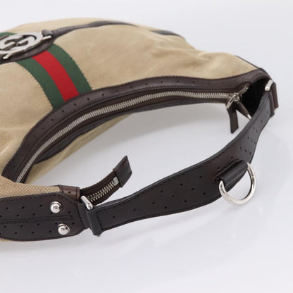 Gucci Reins Web Hobo Canvas, Beige, Canvas, Shoulder Bag