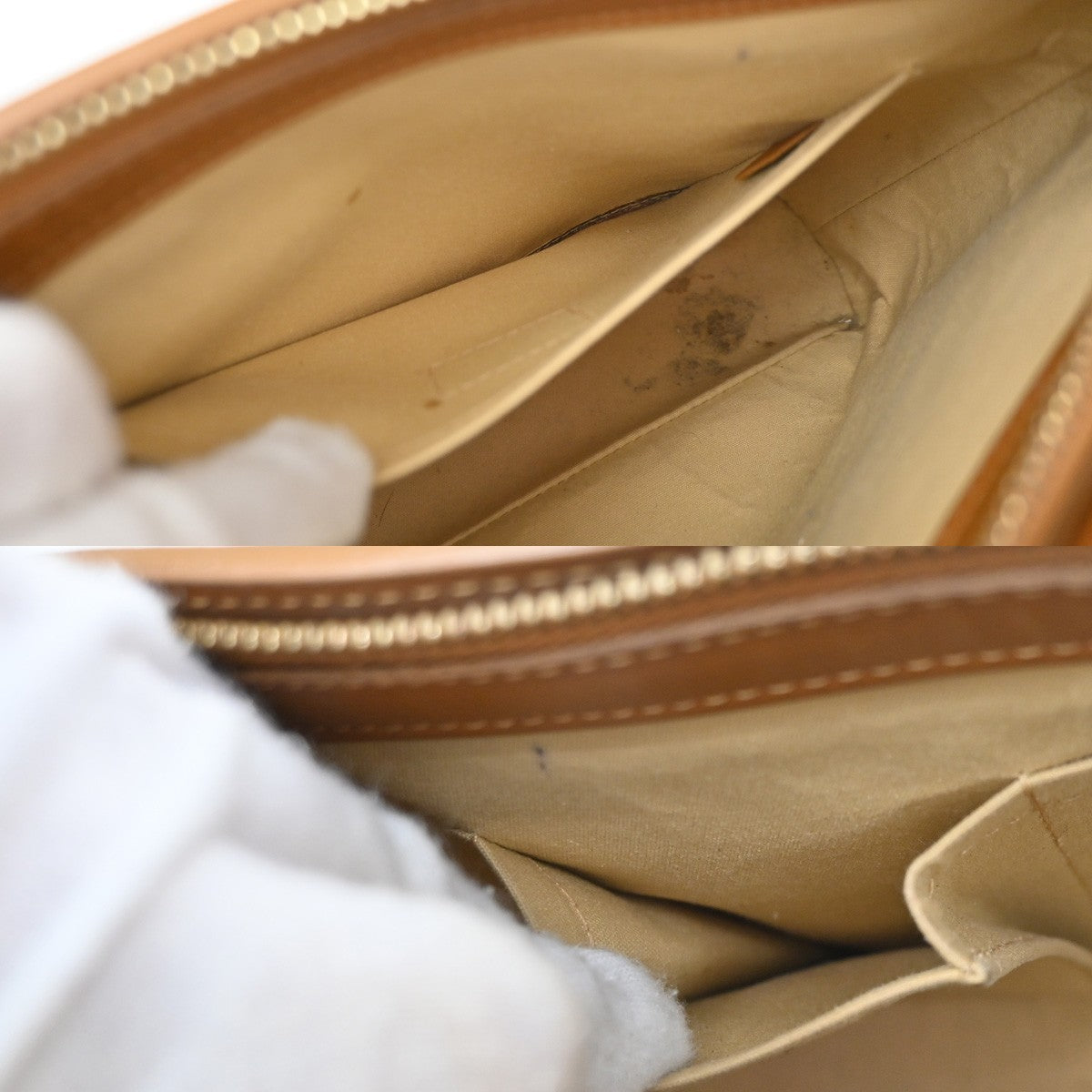 Louis Vuitton Lucille Mini Lin, Beige, Canvas, Handbag