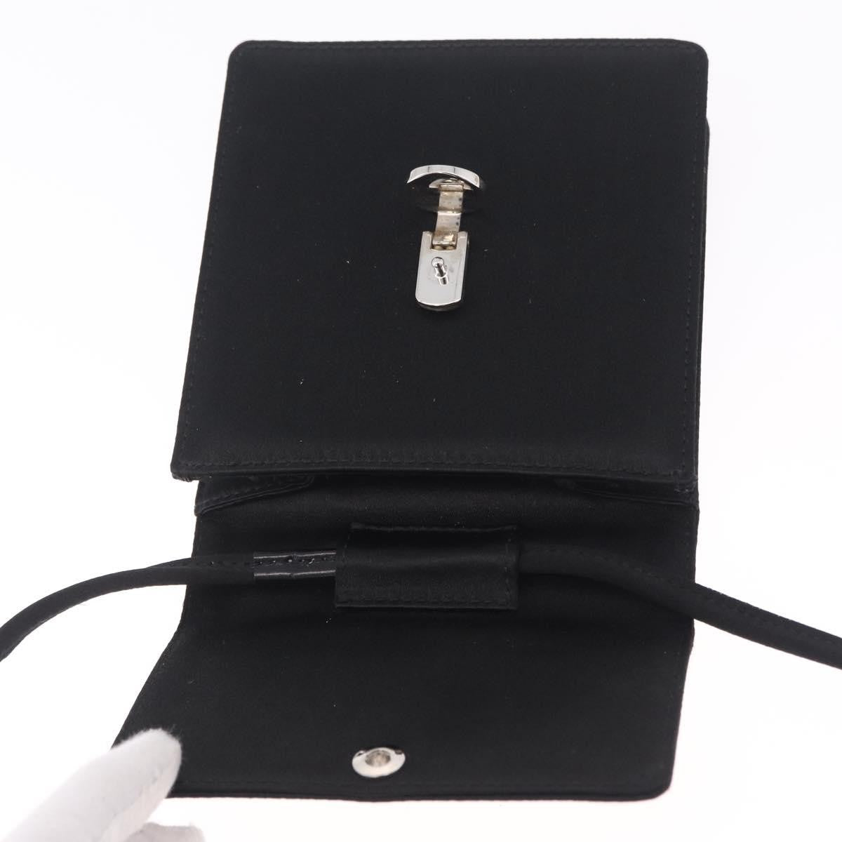 Bvlgari Shoulder Satin, Black, Satin, Shoulder Bag