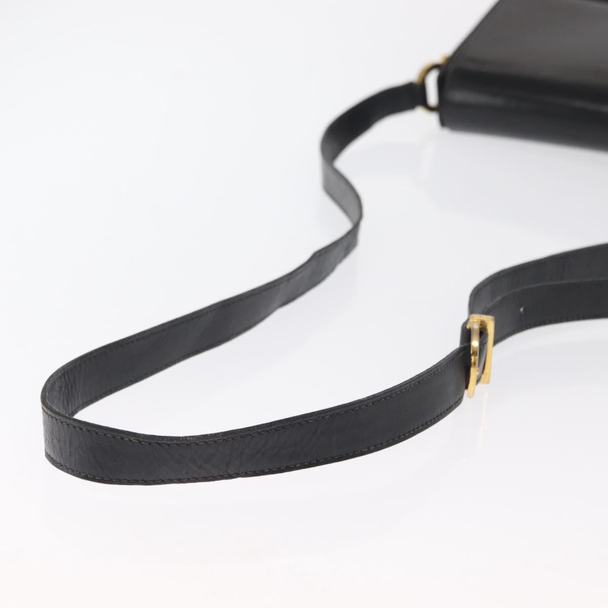 Salvatore Ferragamo Vintage Gancini Flap Leather, Black, Leather, Shoulder Bag