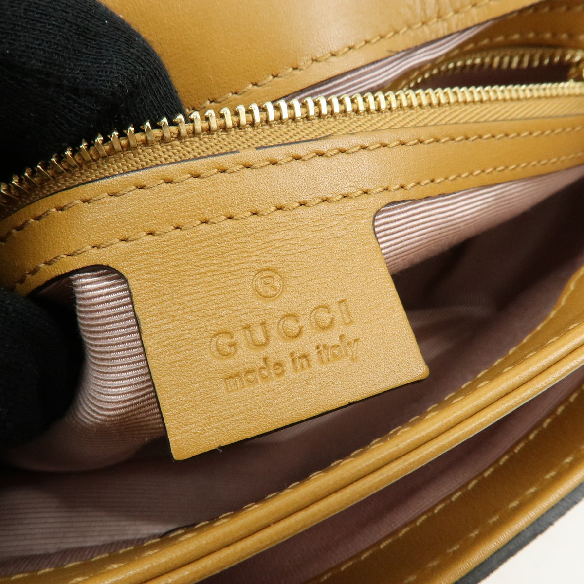 Gucci Arli Suede with Leather, Beige, Suede, Shoulder Bag