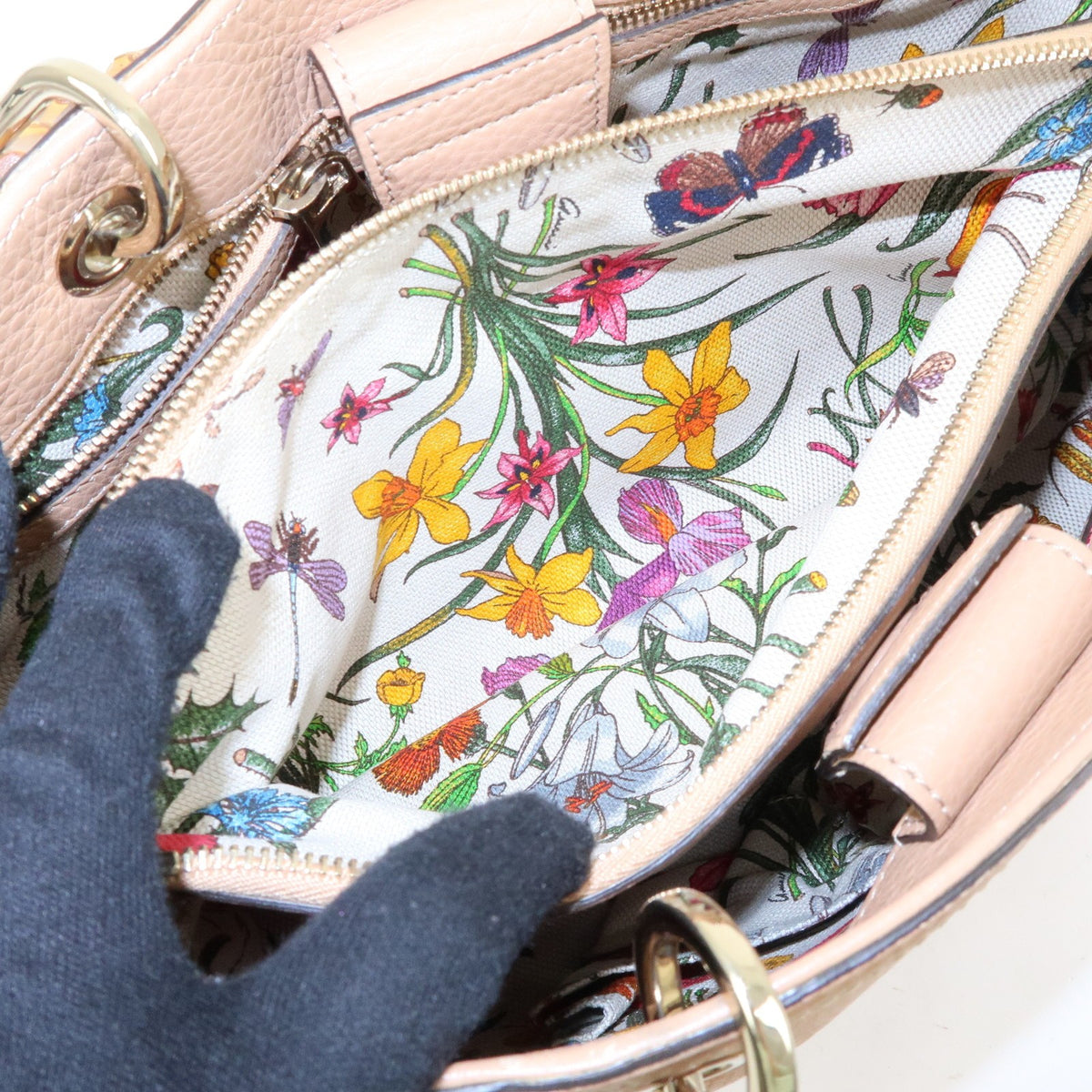 Gucci Bamboo Shopper Leather, Beige, Leather, Tote Bag