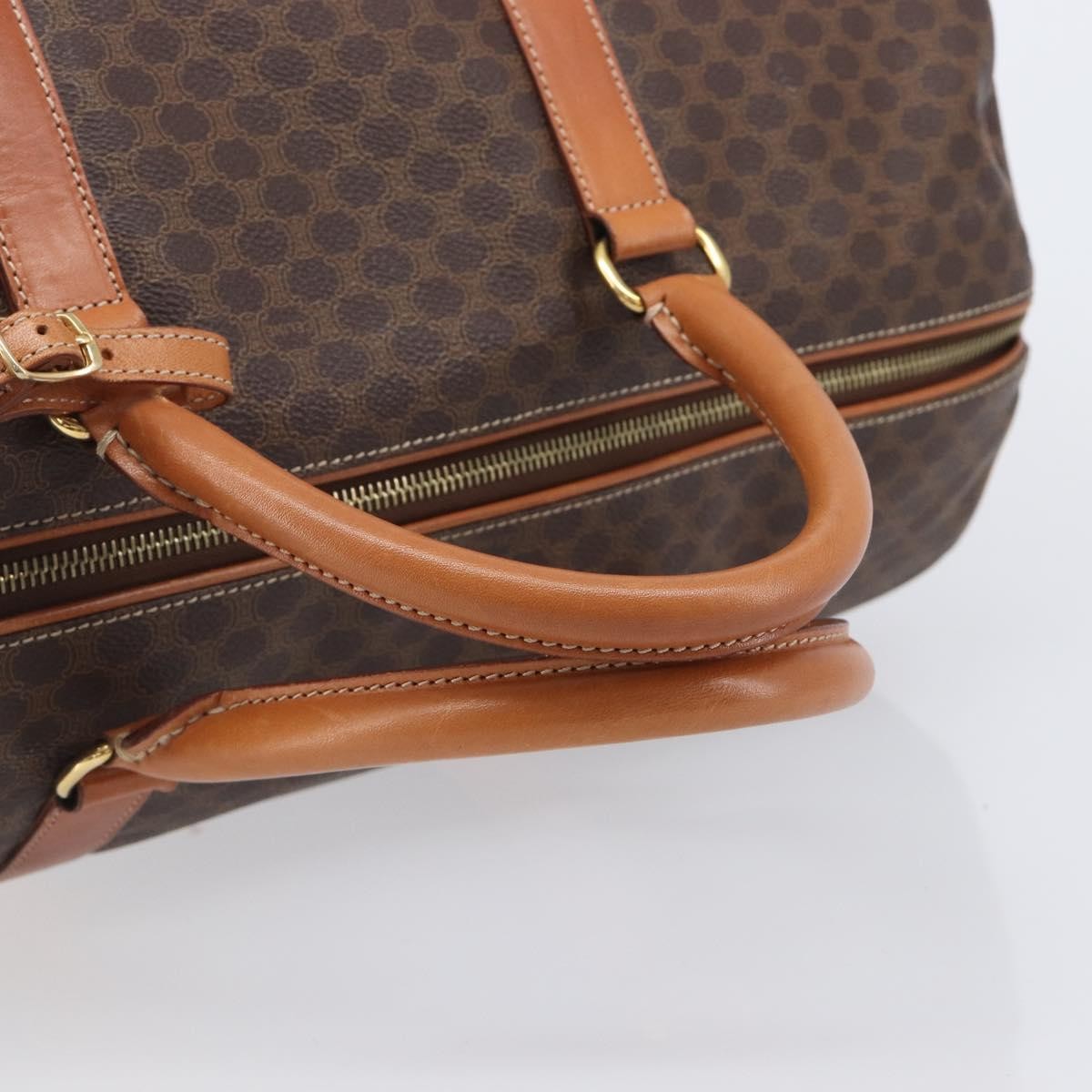 Celine Boston Triomphe Coated Canvas, Brown, Canvas, Handbag