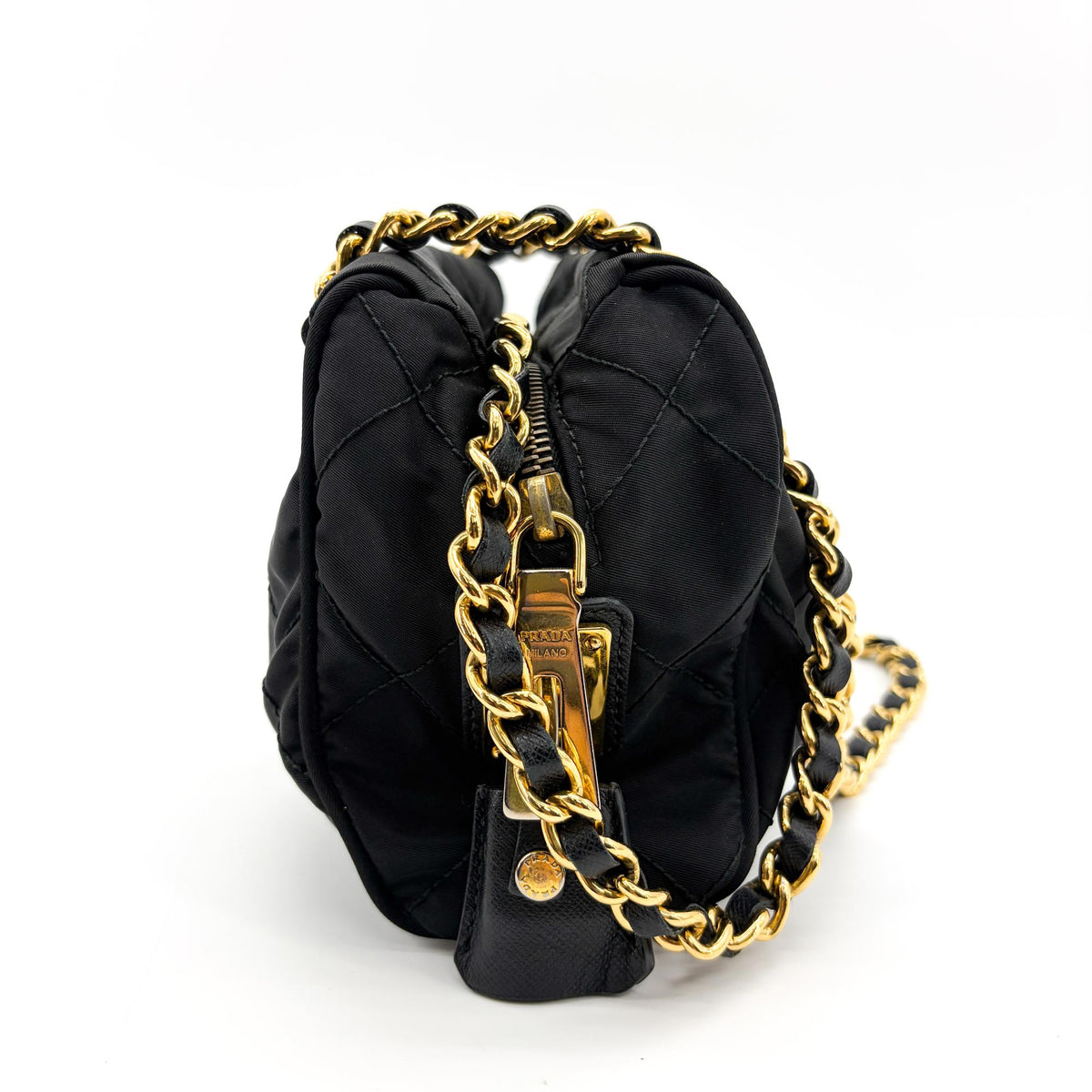 Prada Re-Edition 1995 Chain Quilted Re-Nylon, Black, Nylon, Tote Bag