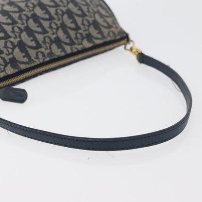 Christian Dior Vintage Saddle Diorissimo Canvas, Navy, Canvas, Handbag