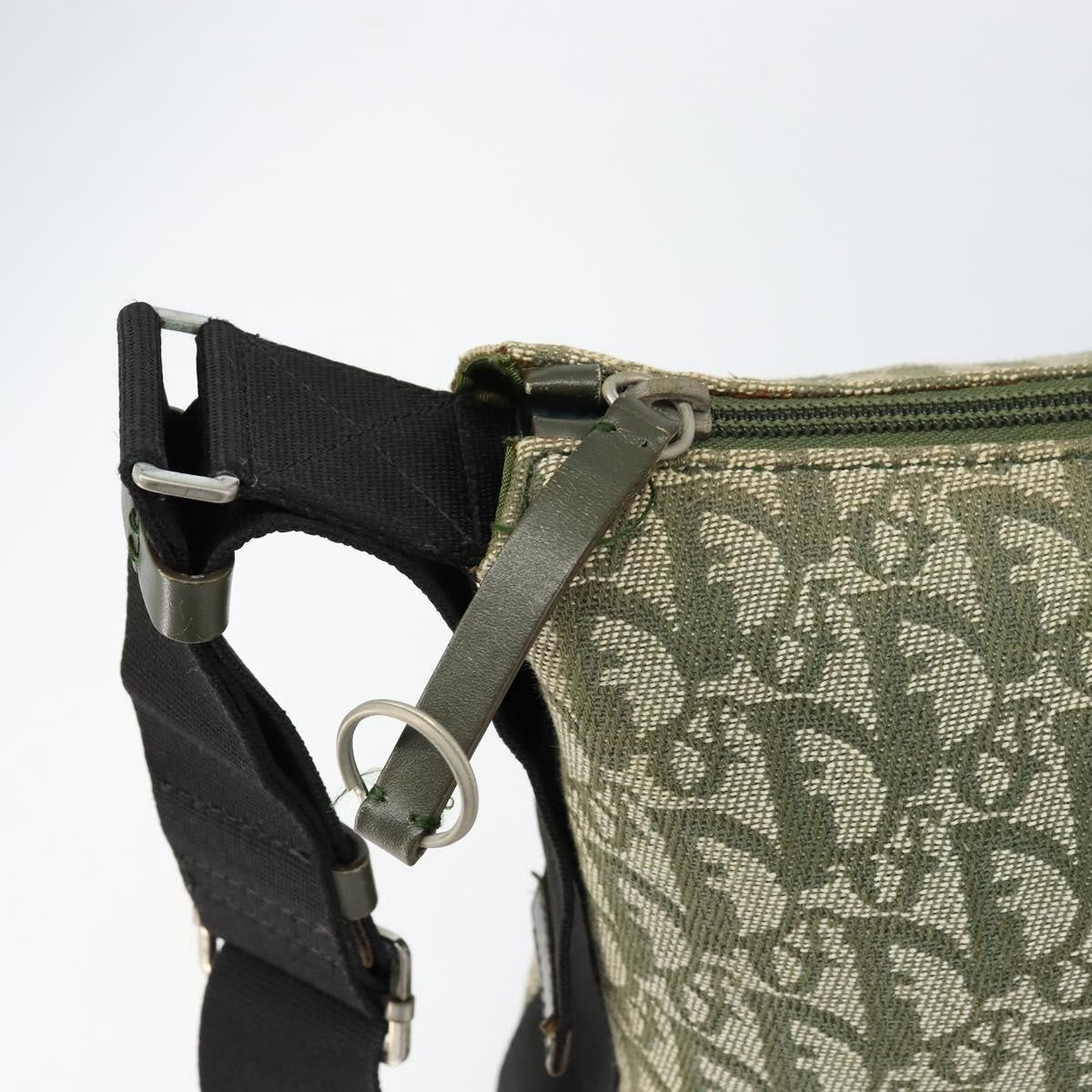 Christian Dior Vintage Trotter Canvas, Green, Canvas, Shoulder Bag