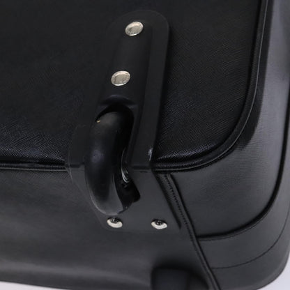 Prada Expandable Front Zip Boston Tessuto, Black, Leather, Travel Bag