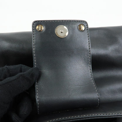 Bvlgari Tote Leather, Black, Leather, Tote Bag