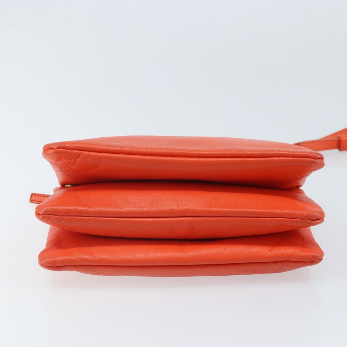 Celine Trio Leather, Orange, Leather, Shoulder Bag