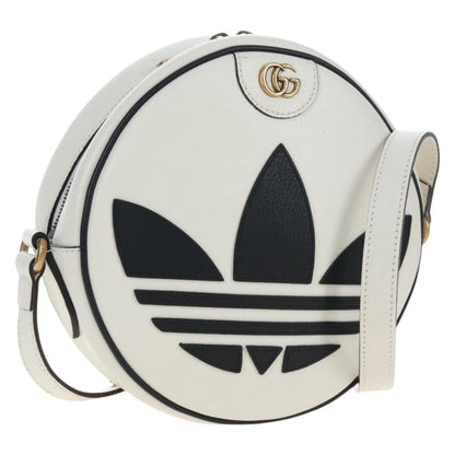 Gucci x adidas Ophidia Round Leather, White, Leather, Crossbody Bag