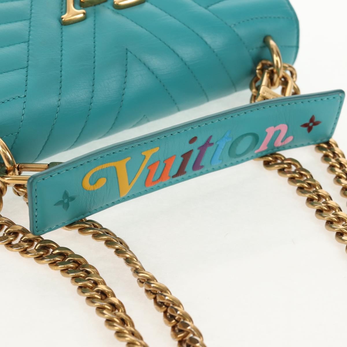 Louis Vuitton New Wave Chain Quilted Leather, Blue, Leather, Shoulder Bag