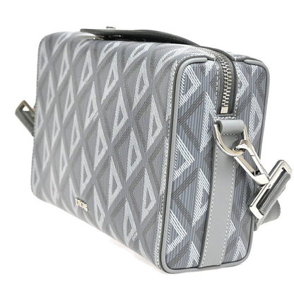 Christian Dior Lingot Messenger CD Diamond Coated Canvas, Gray, Canvas, Handbag