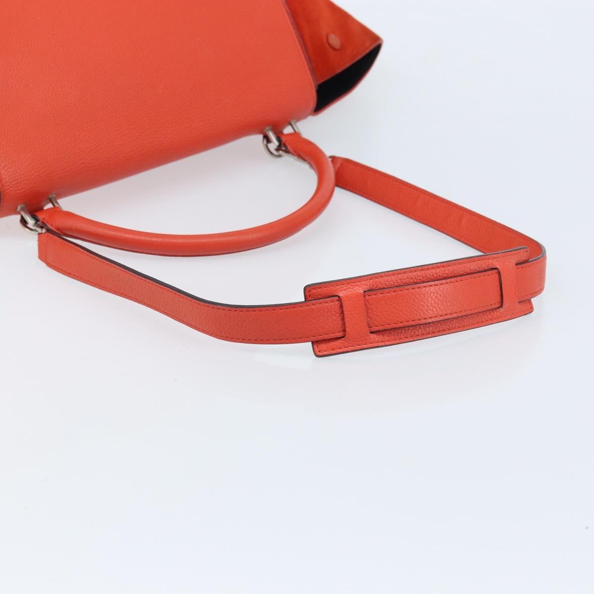 Celine Trapeze Leather with Suede, Orange, Leather, Handbag