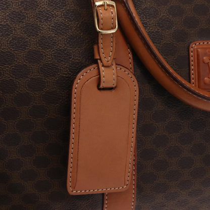 Celine Vintage Duffle Macadam Coated Canvas, Brown, Canvas, Handbag
