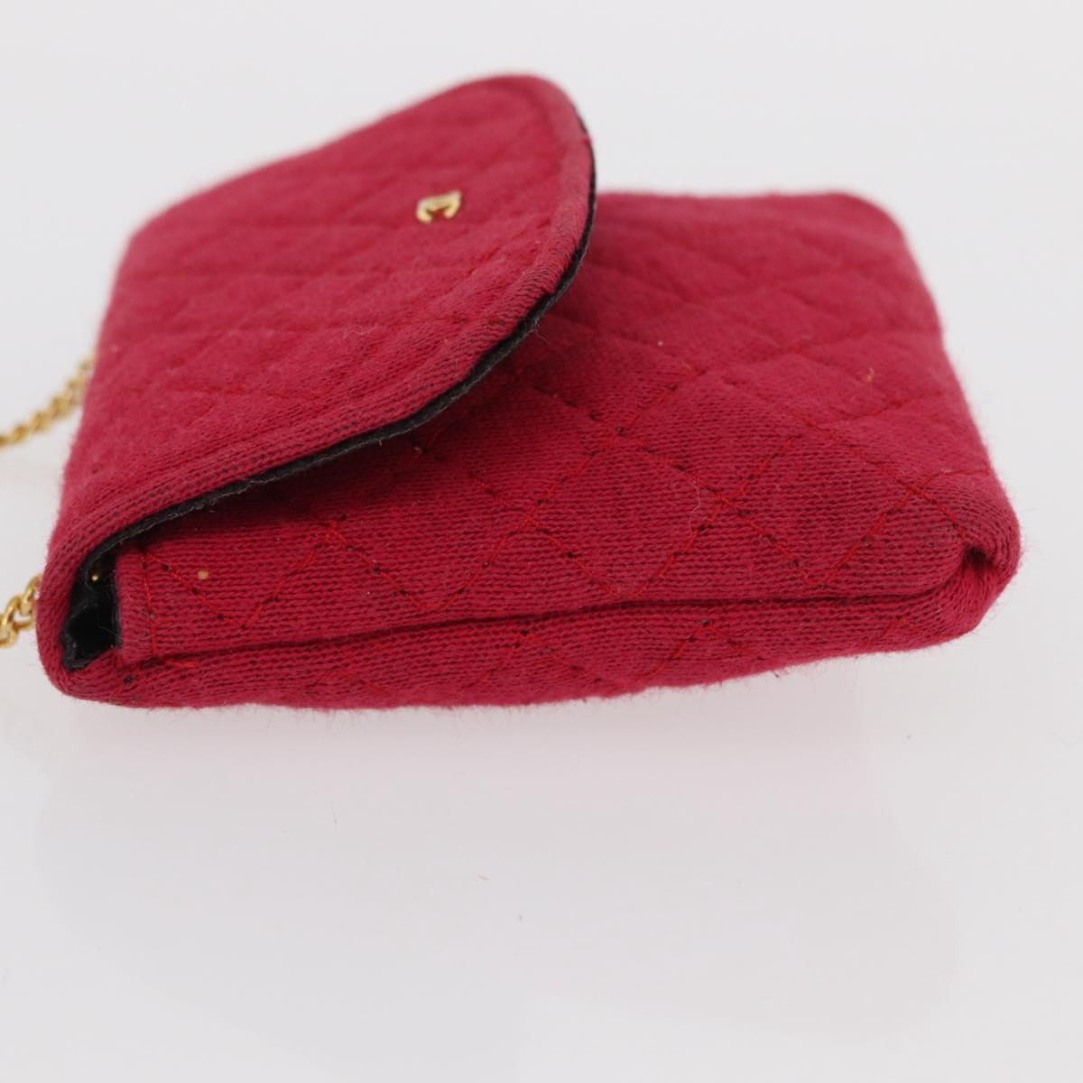 Chanel Vintage Chain Pocket Clutch Cotton, PINK, COTTON, Clutche & pouche