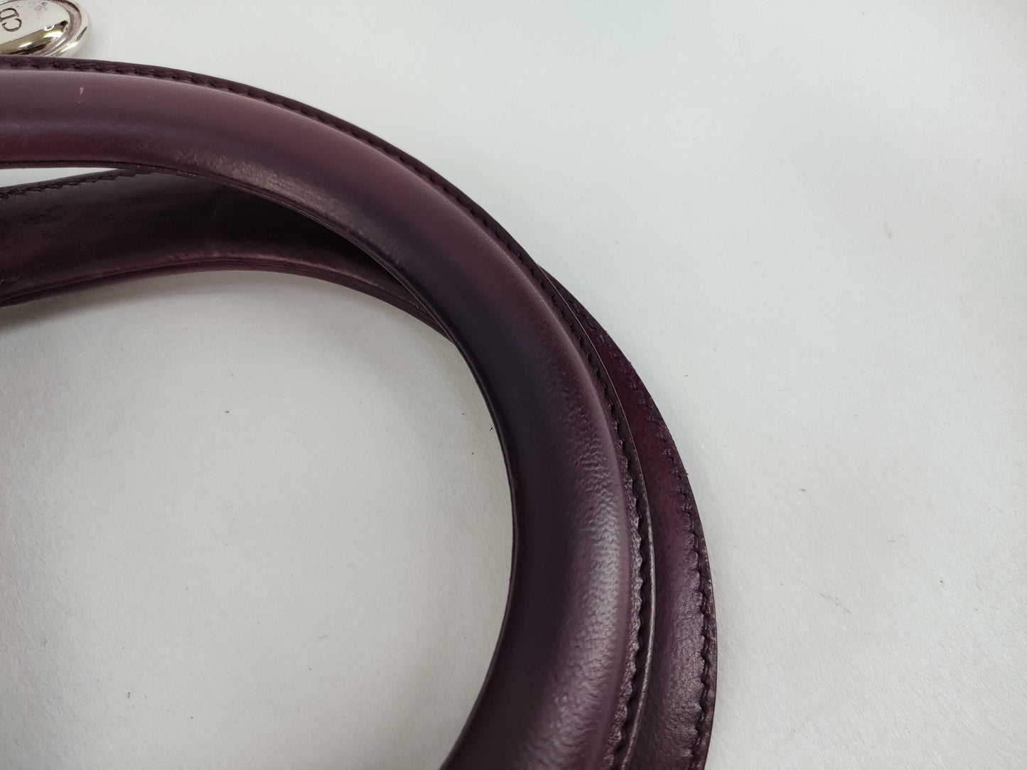 Christian Dior Saddle Handbag with Strap Leather, Purple, Leather, Handbag