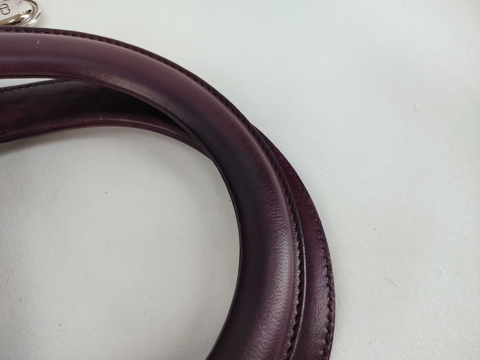 Christian Dior Saddle Handbag with Strap Leather, Purple, Leather, Handbag