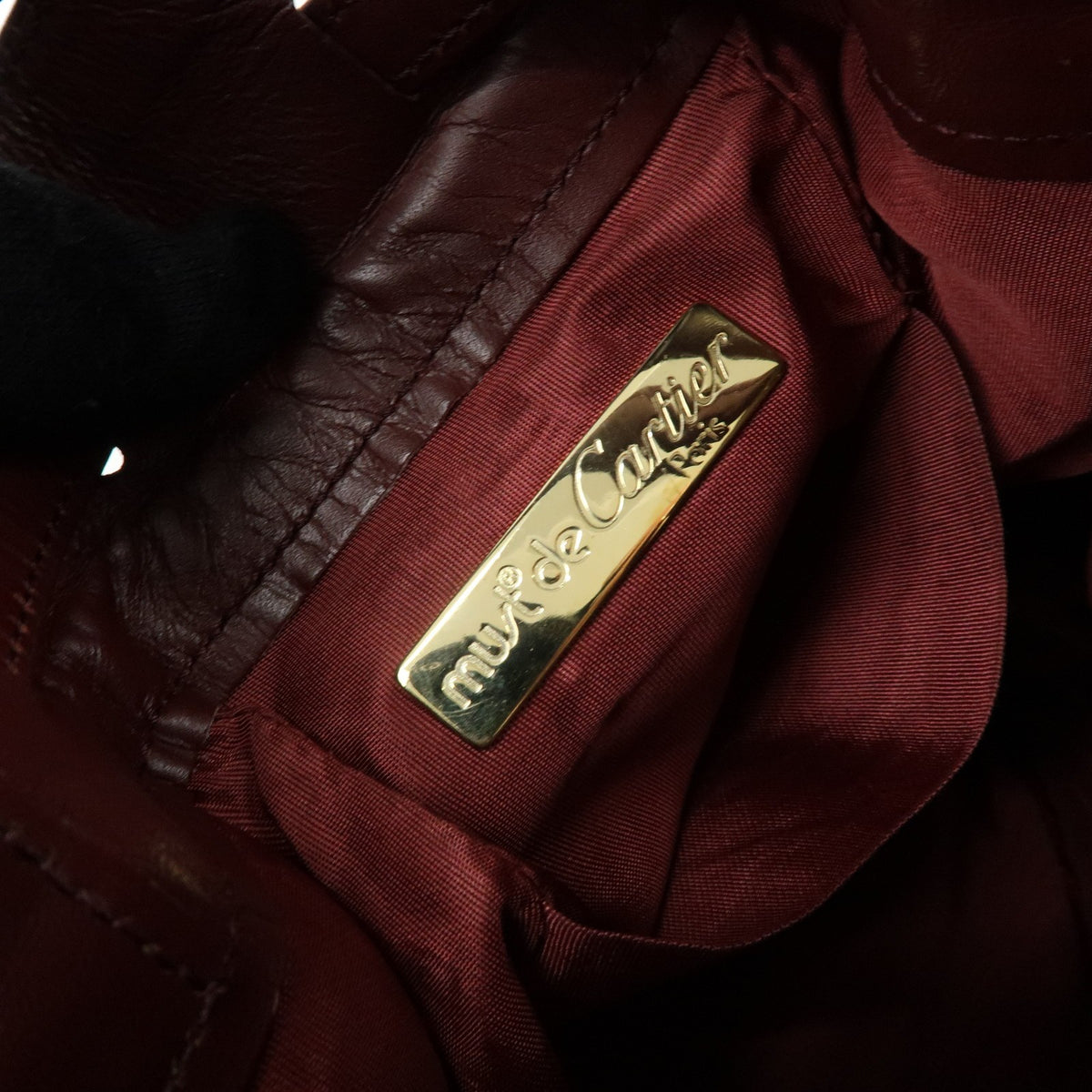 Cartier Must de Cartier Leather, Burgundy, Leather, Shoulder Bag