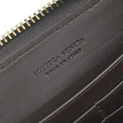 Bottega Veneta Intrecciato Long Zip Leather, Brown, Leather, Wallet