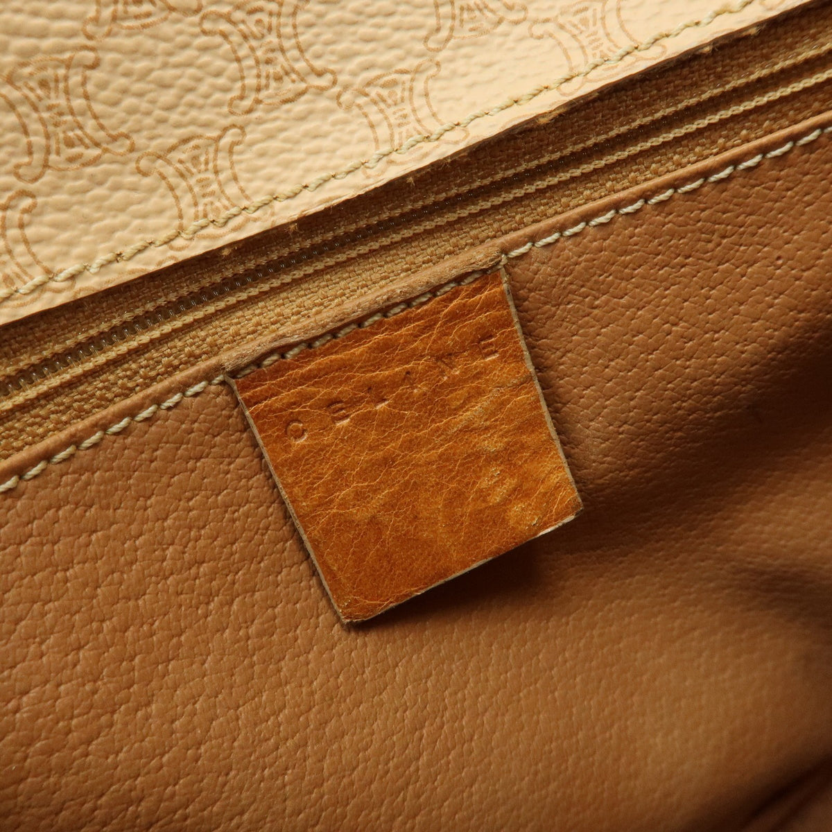 Celine Macadam Canvas and Leather, Beige, PVC, Tote Bag