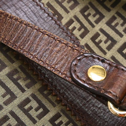 Fendi Open Tote Zucchino Canvas, Brown, Canvas, Handbag