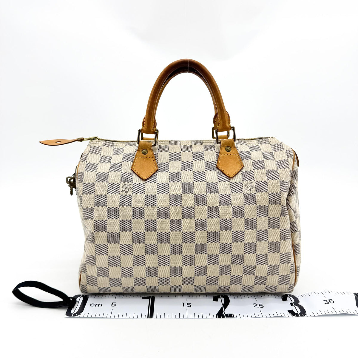 Louis Vuitton Speedy Bandouliere Damier, White, Canvas, Handbag