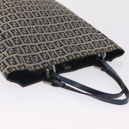 Fendi Vintage Shopping Zucchino Canvas, Navy, Canvas, Tote Bag