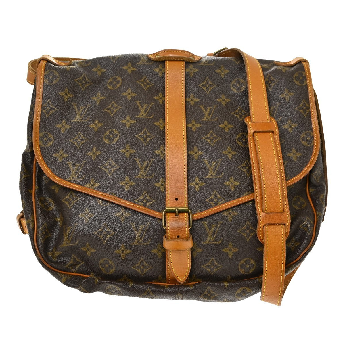 Louis Vuitton Saumur Monogram, Brown, Canvas, Shoulder Bag