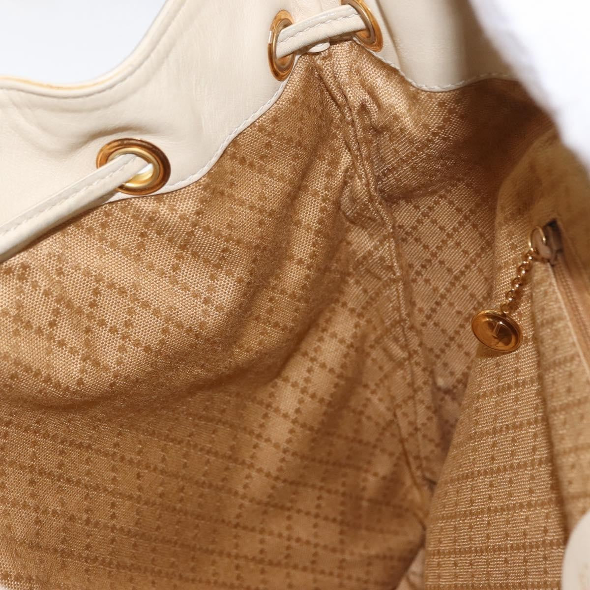Gucci Vintage Bamboo Leather, Gold, Leather, Backpack