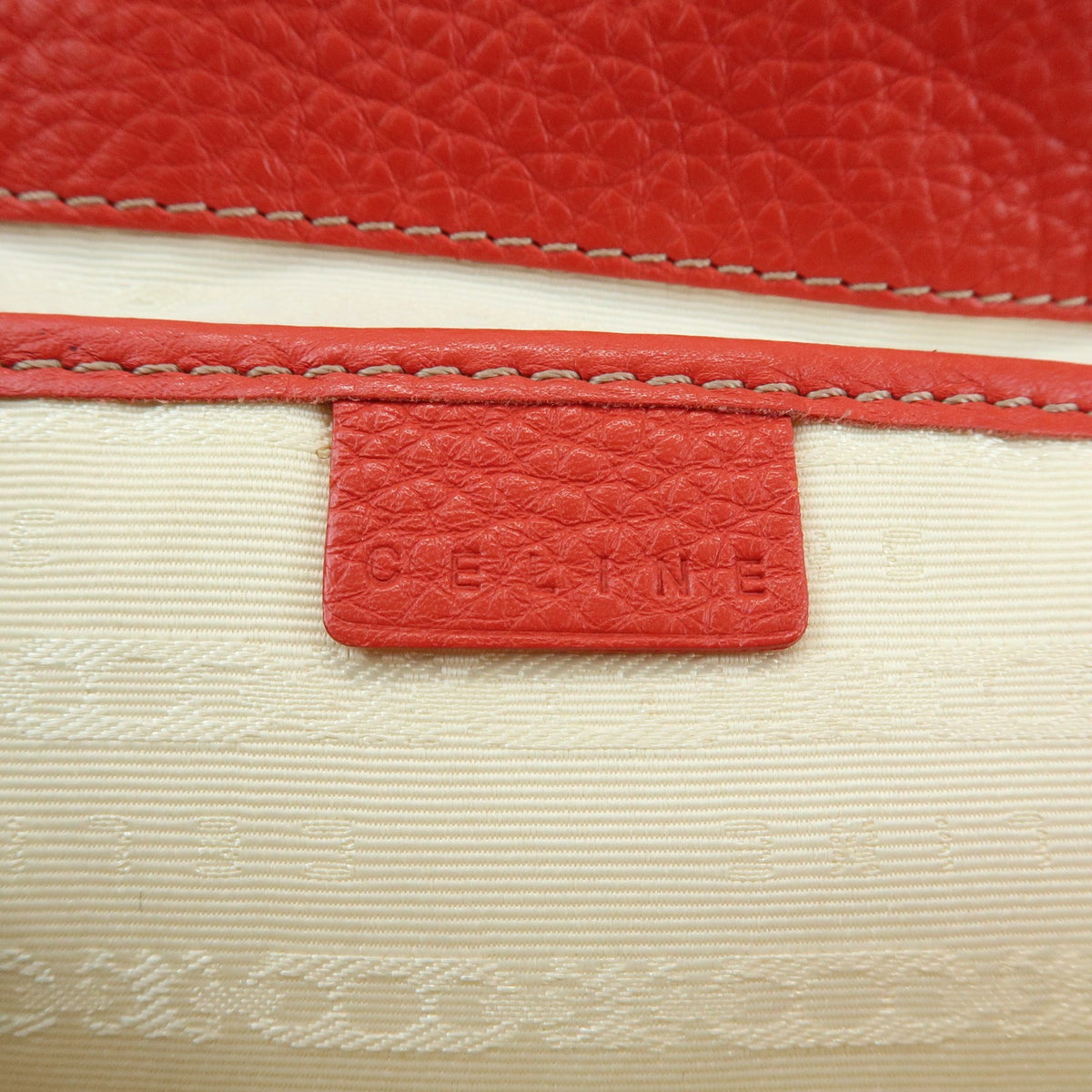 Celine Boogie Calfskin, Red, Leather, Handbag