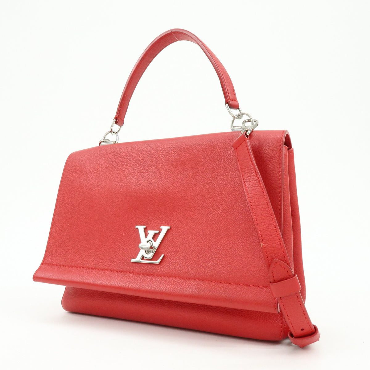 Louis Vuitton Lockme II Leather, Red, Leather, Shoulder Bag