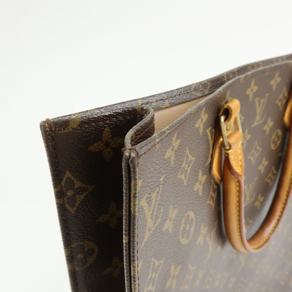 Louis Vuitton Vintage Sac Plat Monogram Canvas, Brown, Canvas, Handbag