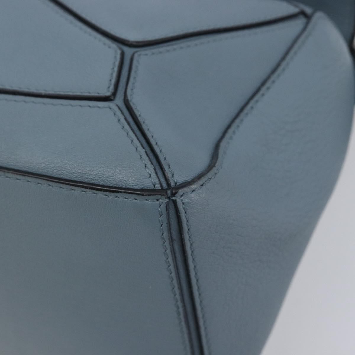 Loewe Puzzle Leather, Blue, Leather, Handbag
