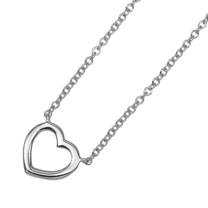 Tiffany & Co. Metro Open Heart Pendant 18K White Gold and Diamonds, Silver, White Gold, Necklace