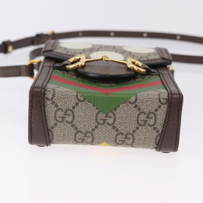 Gucci Horsebit 1955 Printed GG Coated Canvas, Beige, Canvas, Crossbody Bag