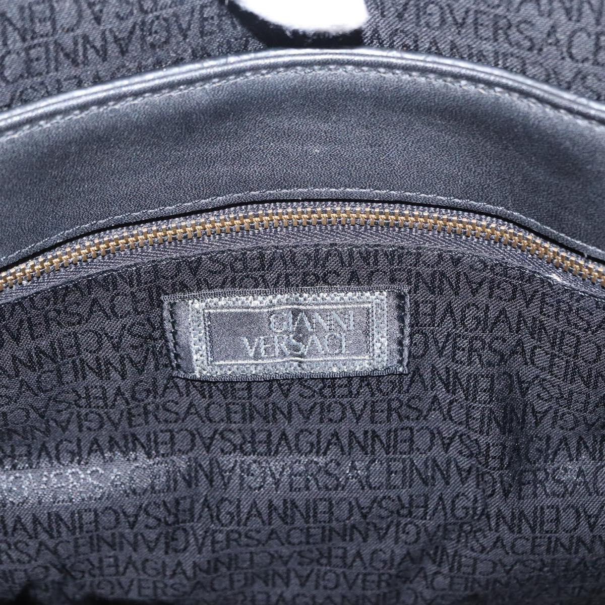 Versace Vintage Sun Duffle Embossed Leather, Yellow, Leather, Handbag