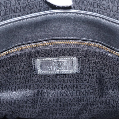 Versace Vintage Sun Duffle Embossed Leather, Yellow, Leather, Handbag