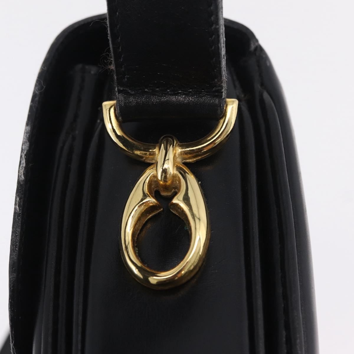 Celine Flap Shoulder Leather, Black, Leather, Shoulder Bag