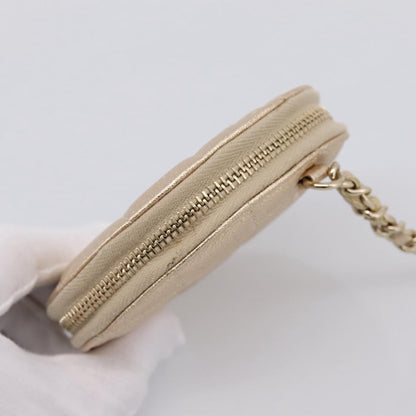 Chanel Pearl Crown CC Multi Pouches Wristlet Quilted Lambskin, Gold, Leather, Clutch