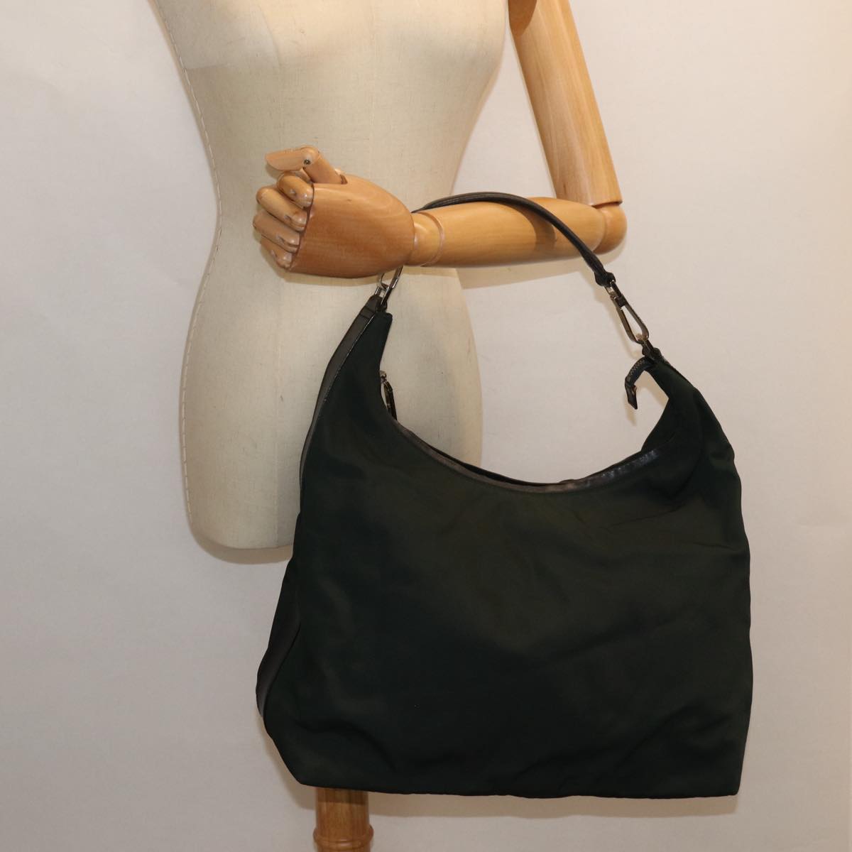 Gucci Vintage Shoulder Bag Nylon, KHAKI, NYLON, Shoulder bag