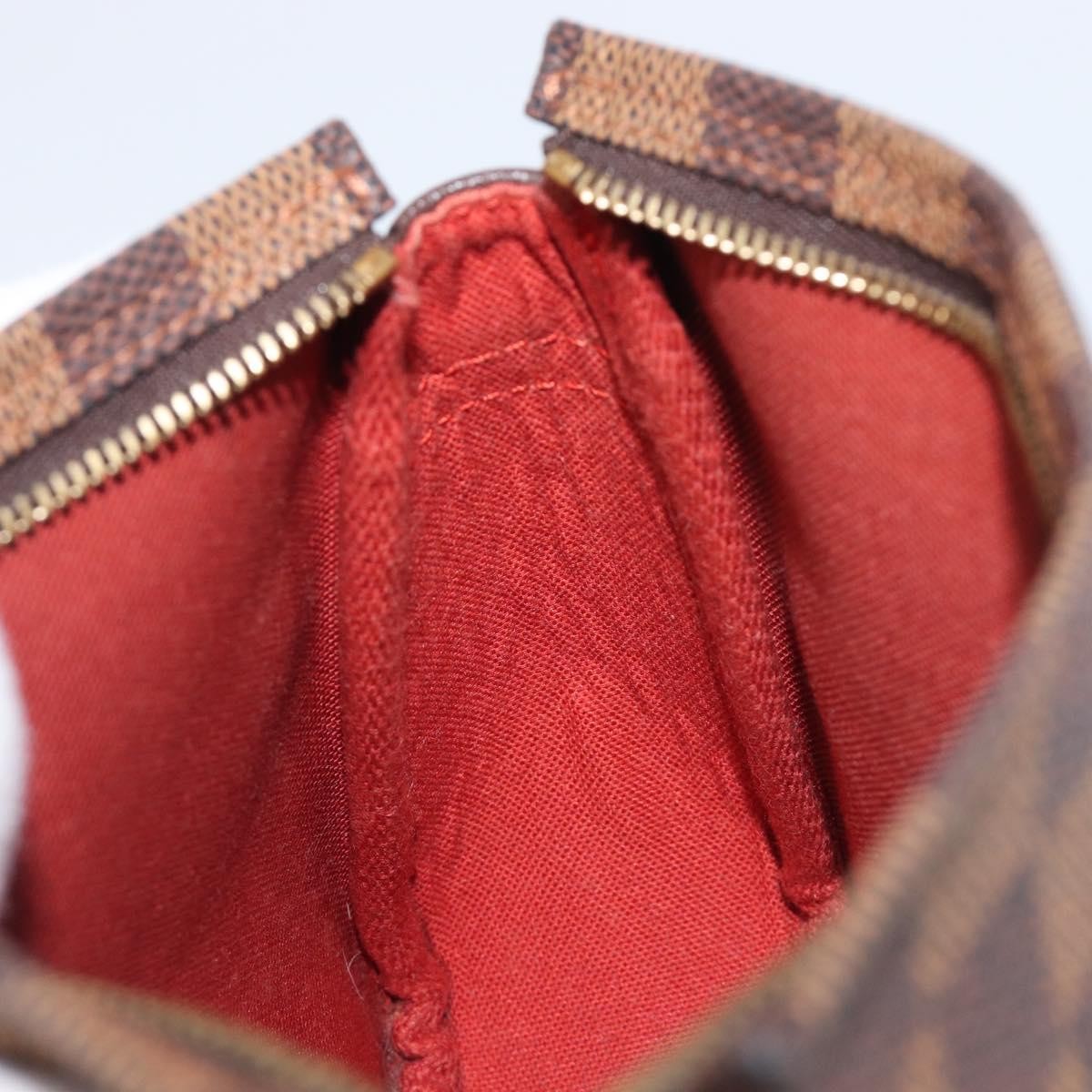 Louis Vuitton Trousse Make Up Damier, Brown, Canvas, Clutch