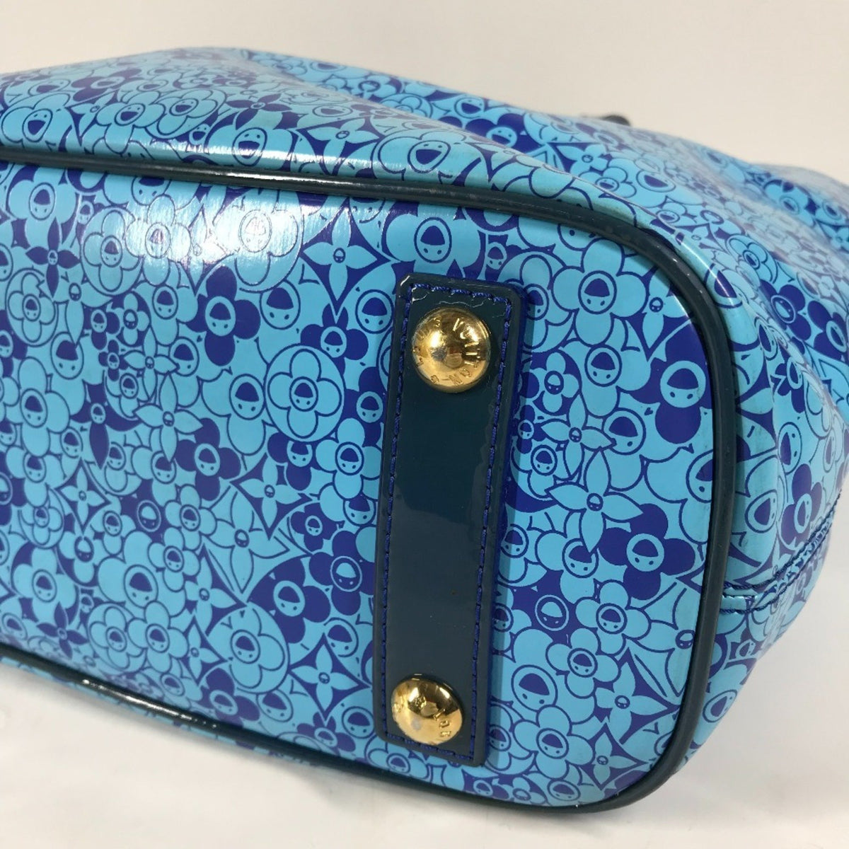 Louis Vuitton Voyage Cosmic Blossom, Blue, Patent Leather, Tote Bag