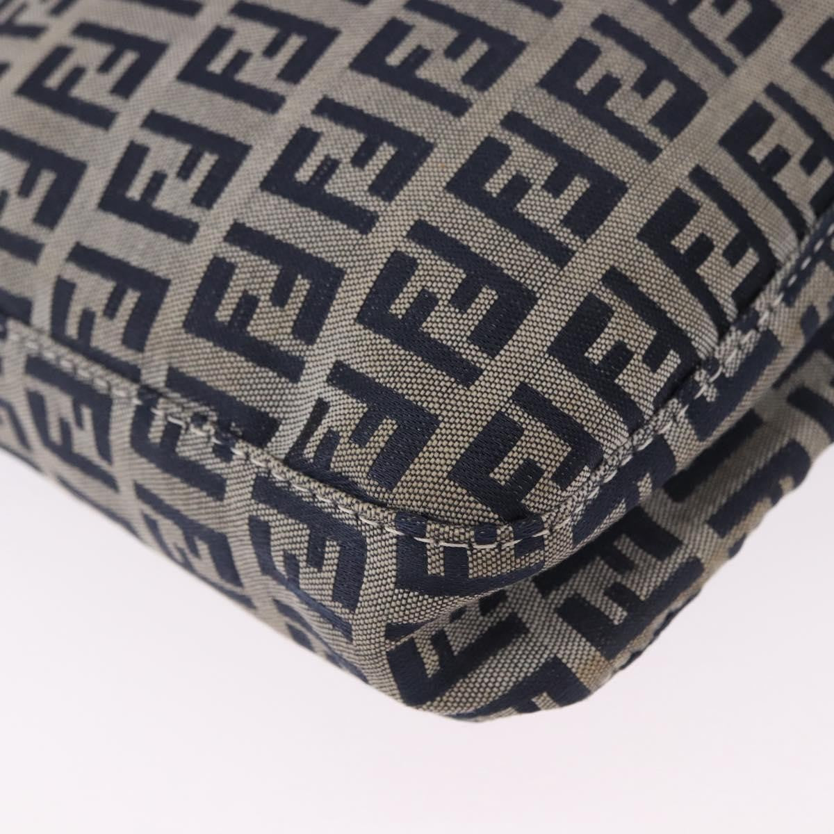 Fendi Buckle Strap Hobo Zucchino Canvas, Navy, Canvas, Shoulder Bag