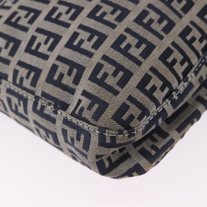 Fendi Buckle Strap Hobo Zucchino Canvas, Navy, Canvas, Shoulder Bag
