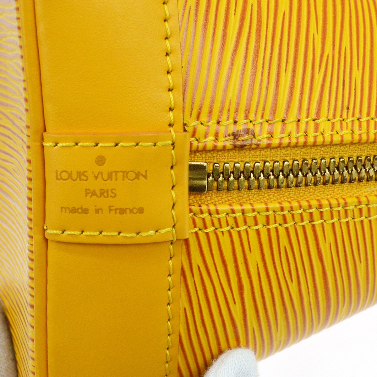 Louis Vuitton Alma Handbag Epi Leather, Yellow, Leather, Handbag