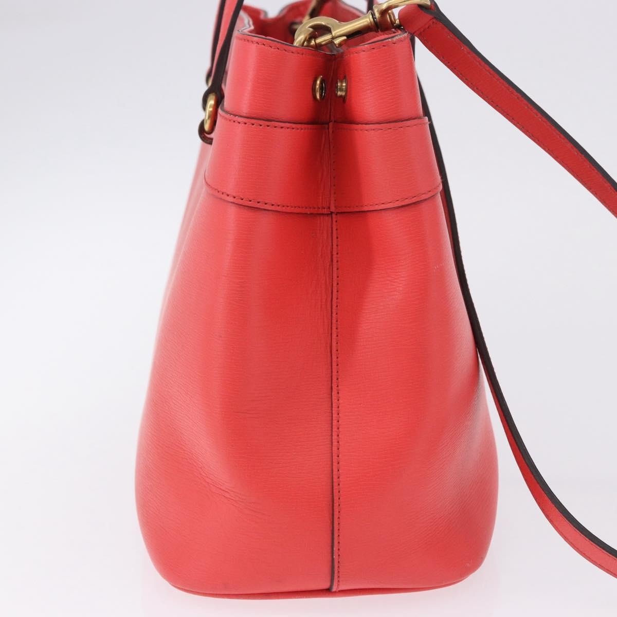 Gucci Bright Bit Convertible Leather, Red, Leather, Tote Bag