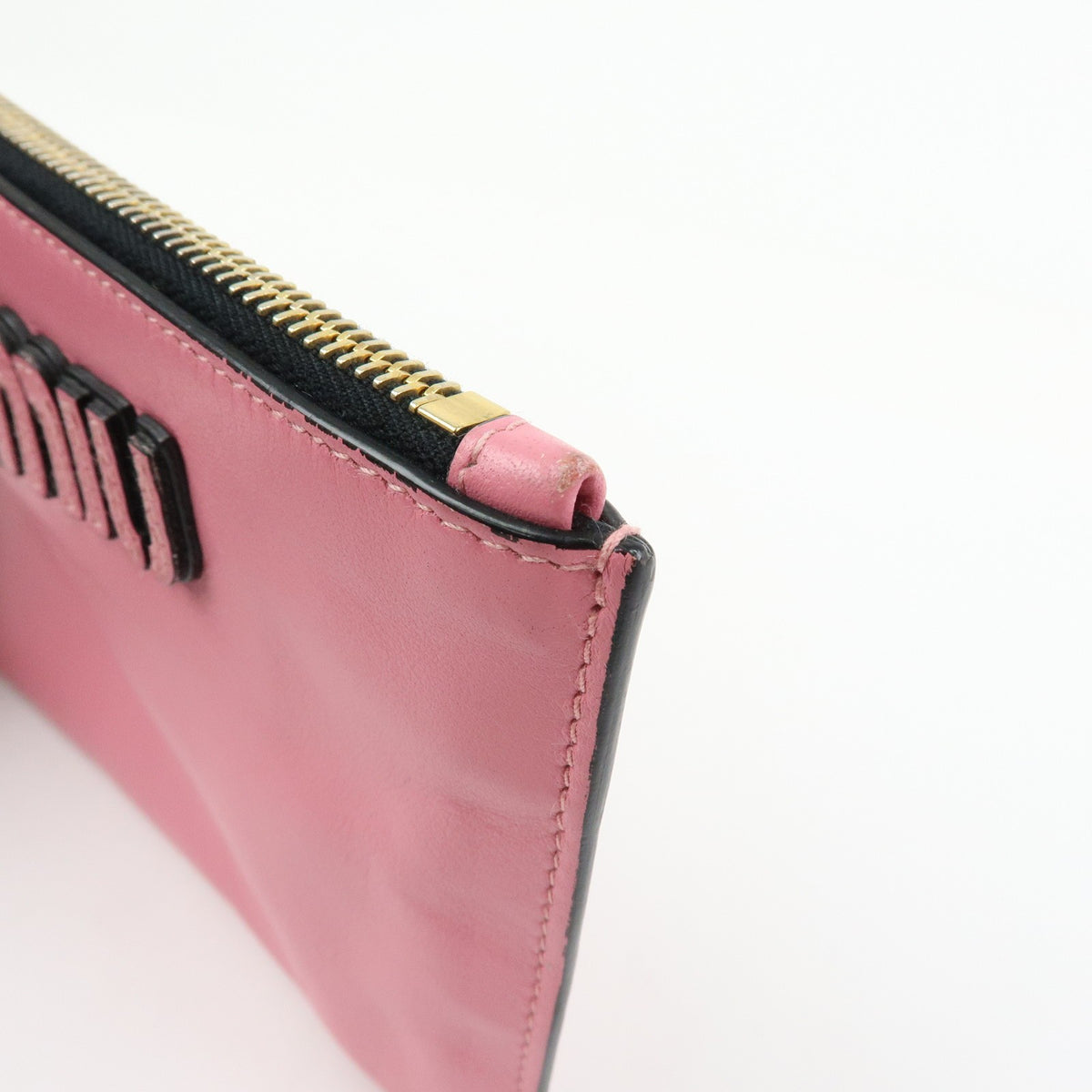Miu Miu Logo Chain Clutch Shearling, Pink, Leather, Clutch