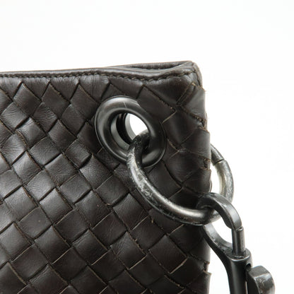 Bottega Veneta Flat Messenger Intrecciato Nappa, Brown, Leather, Handbag