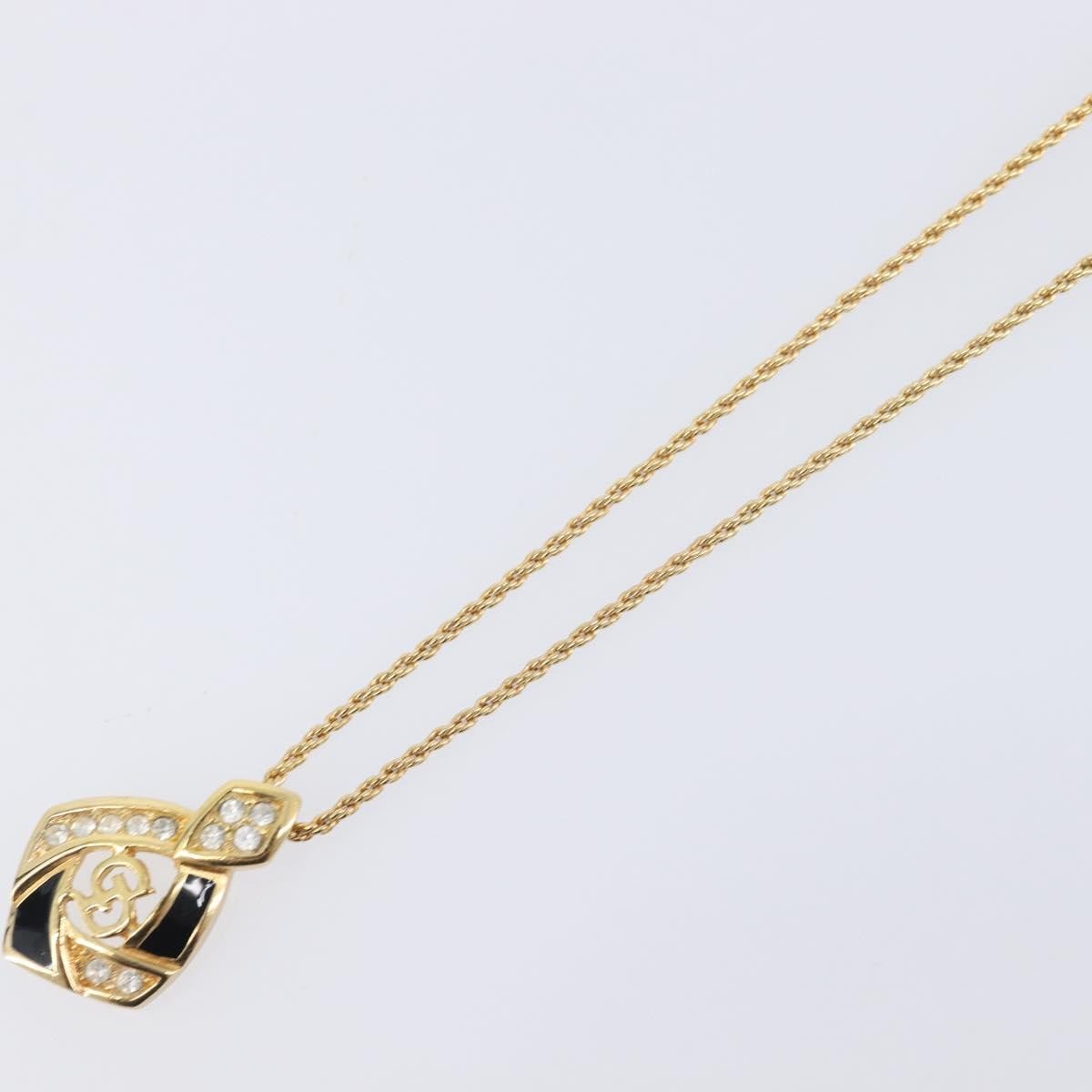 Christian Dior Vintage CD Heart Pendant Metal, Gold, Metal, Necklace